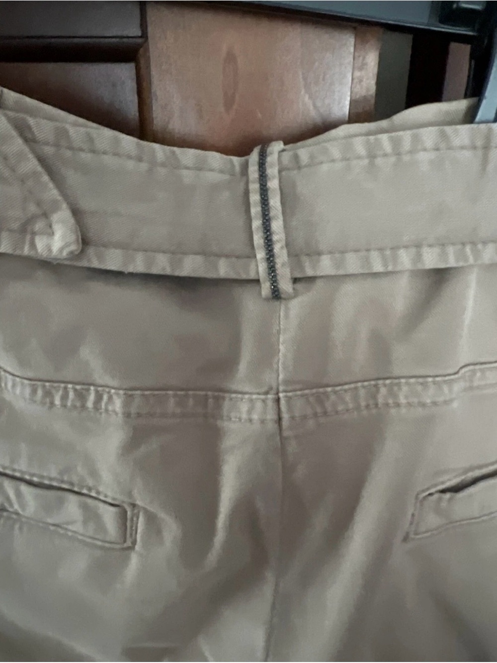 Brunello Cucinelli women’s Cotton twill Pleated belted tapered trousers 42/6 - Picture 3 of 7